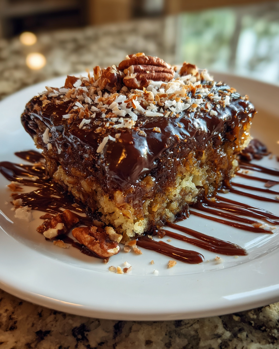 Final dish - Decadent German Chocolate Poke Cake Recipe You Have to Try