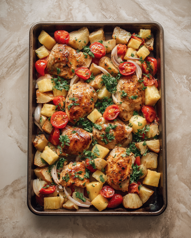 Easy Hawaiian Chicken Sheet Pan Dinner for a Tropical Twist - Featured Image