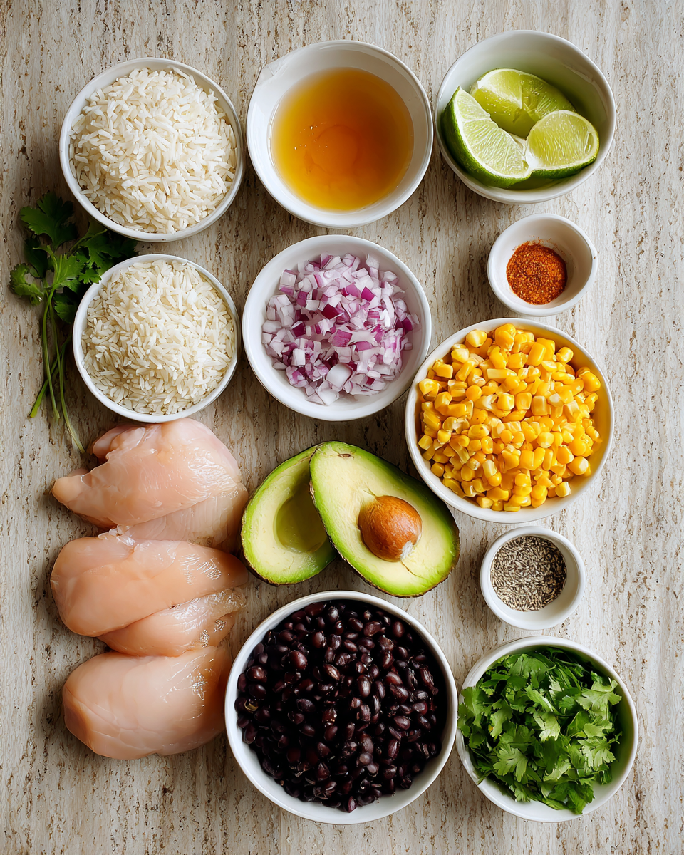 Ingredients for Sweet and Zesty Honey Lime Chicken and Rice Bowls You Need to Try