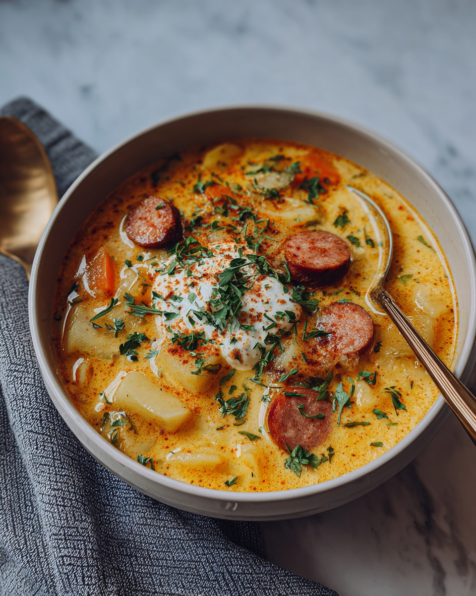 Final dish - Hearty Kielbasa Potato Soup Recipe to Warm Your Soul