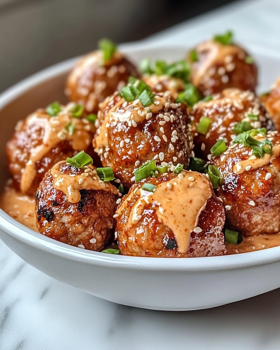 Final dish - Irresistible Korean BBQ Meatballs with Spicy Mayo Dip to Satisfy Your Cravings