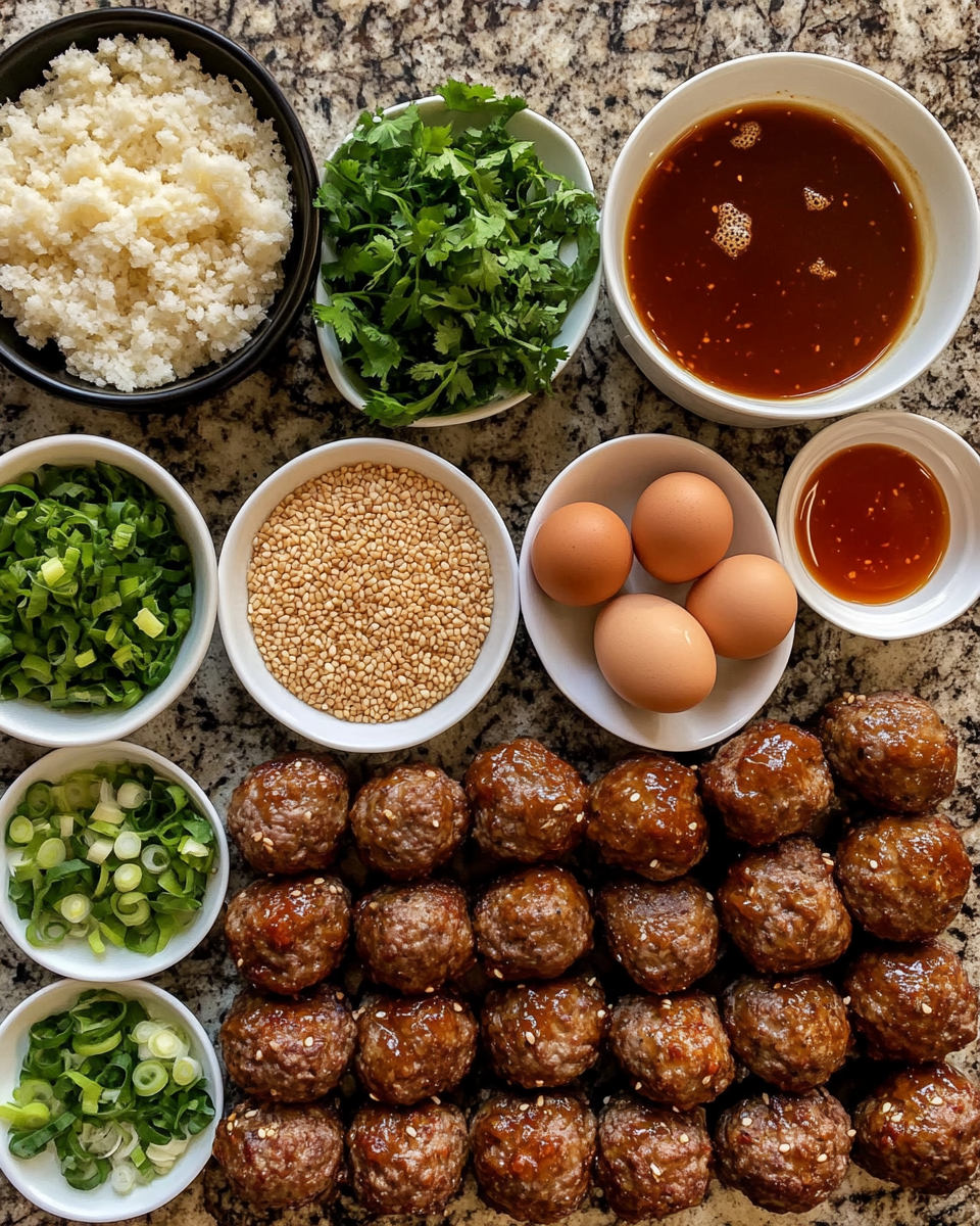 Ingredients for Irresistible Korean BBQ Meatballs with Spicy Mayo Dip to Satisfy Your Cravings