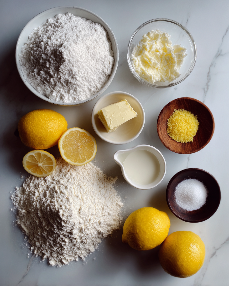 Ingredients for Brighten Your Day with Irresistible Lemon Cream Snowball Cookies