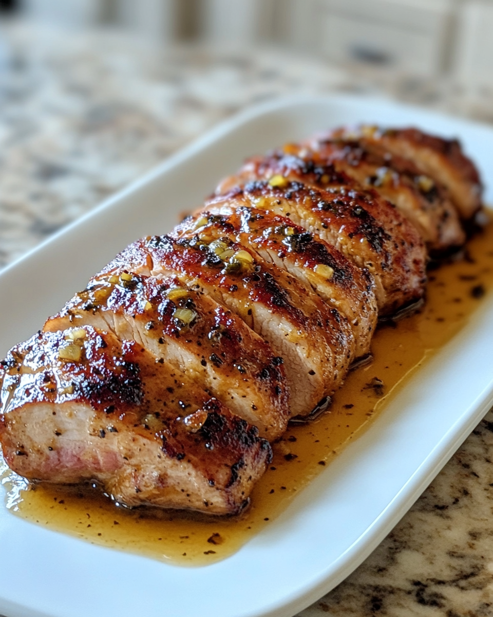 Final dish - Sweet and Savory Magic Maple Mustard Pork Tenderloin Recipe