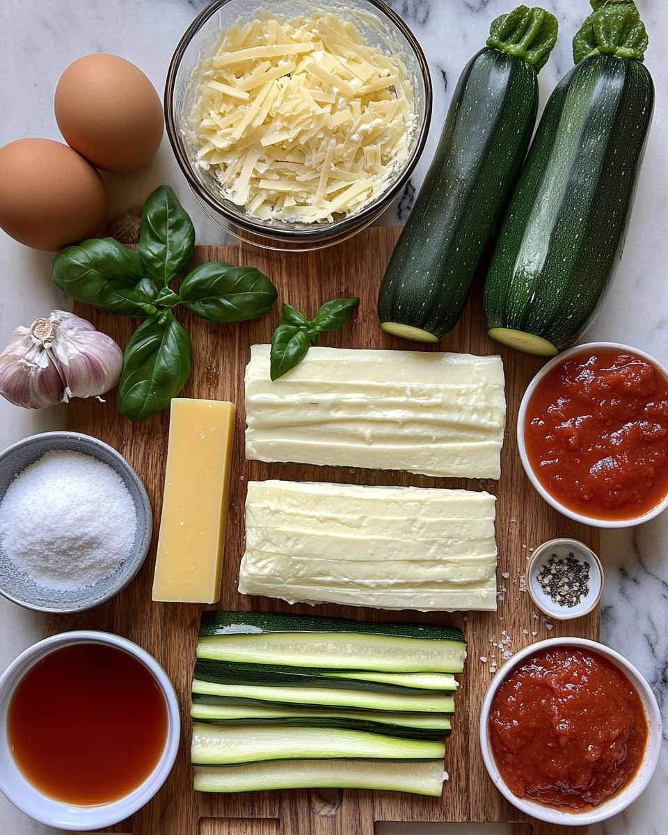 Ingredients for Deliciously Creamy Ricotta Zucchini Lasagna Rolls You Have to Try