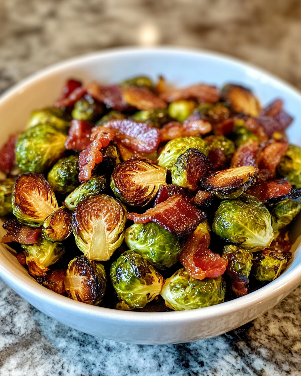 Final dish - Crispy Roasted Brussels Sprouts with Bacon That Will Steal the Show