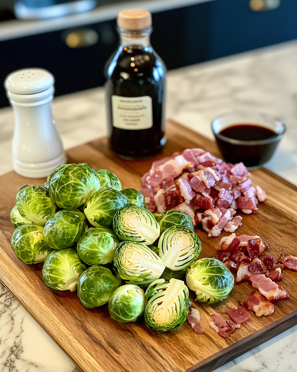 Ingredients for Crispy Roasted Brussels Sprouts with Bacon That Will Steal the Show
