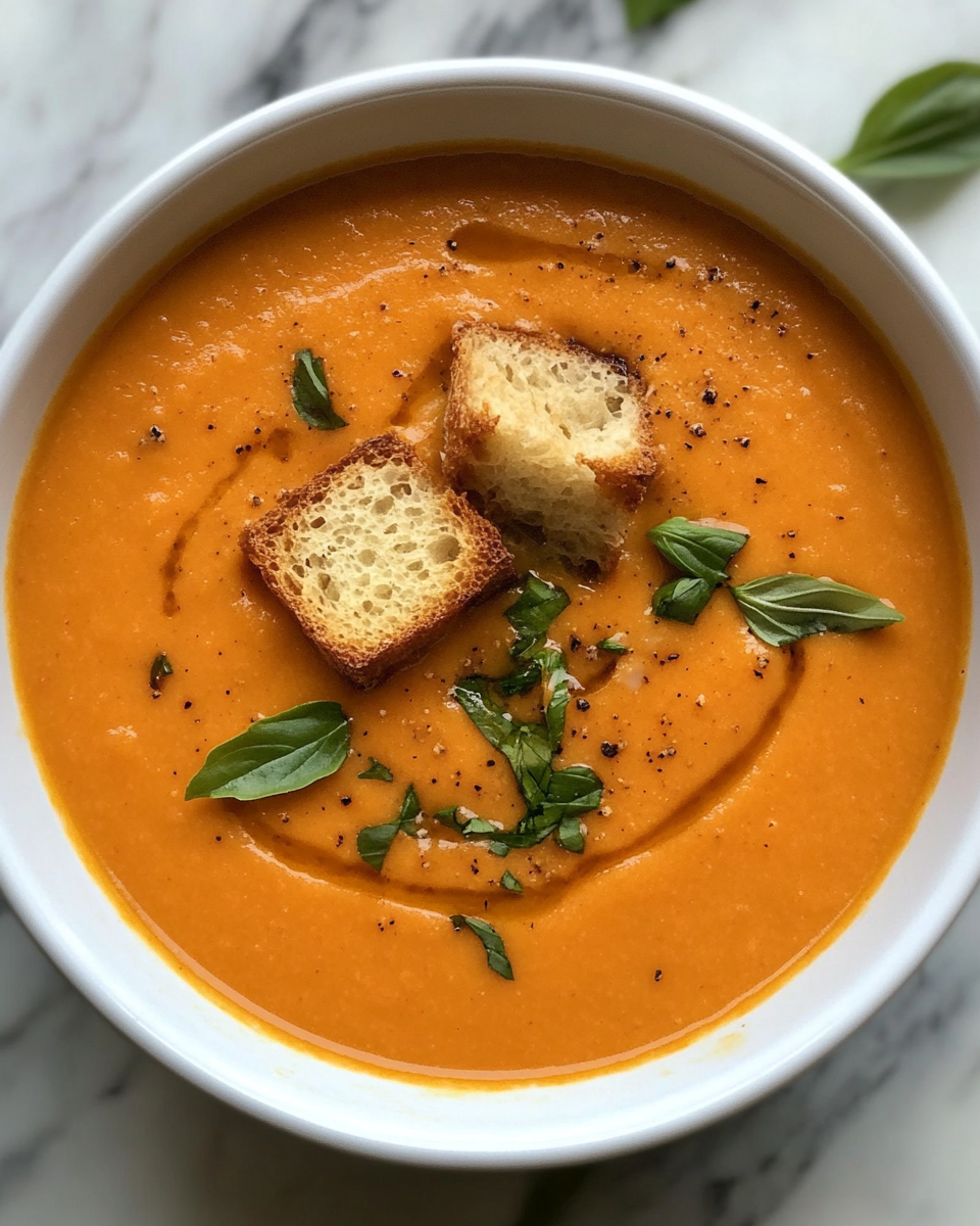 Final dish - Creamy Comfort in a Bowl Roasted Red Pepper Gouda Soup Recipe