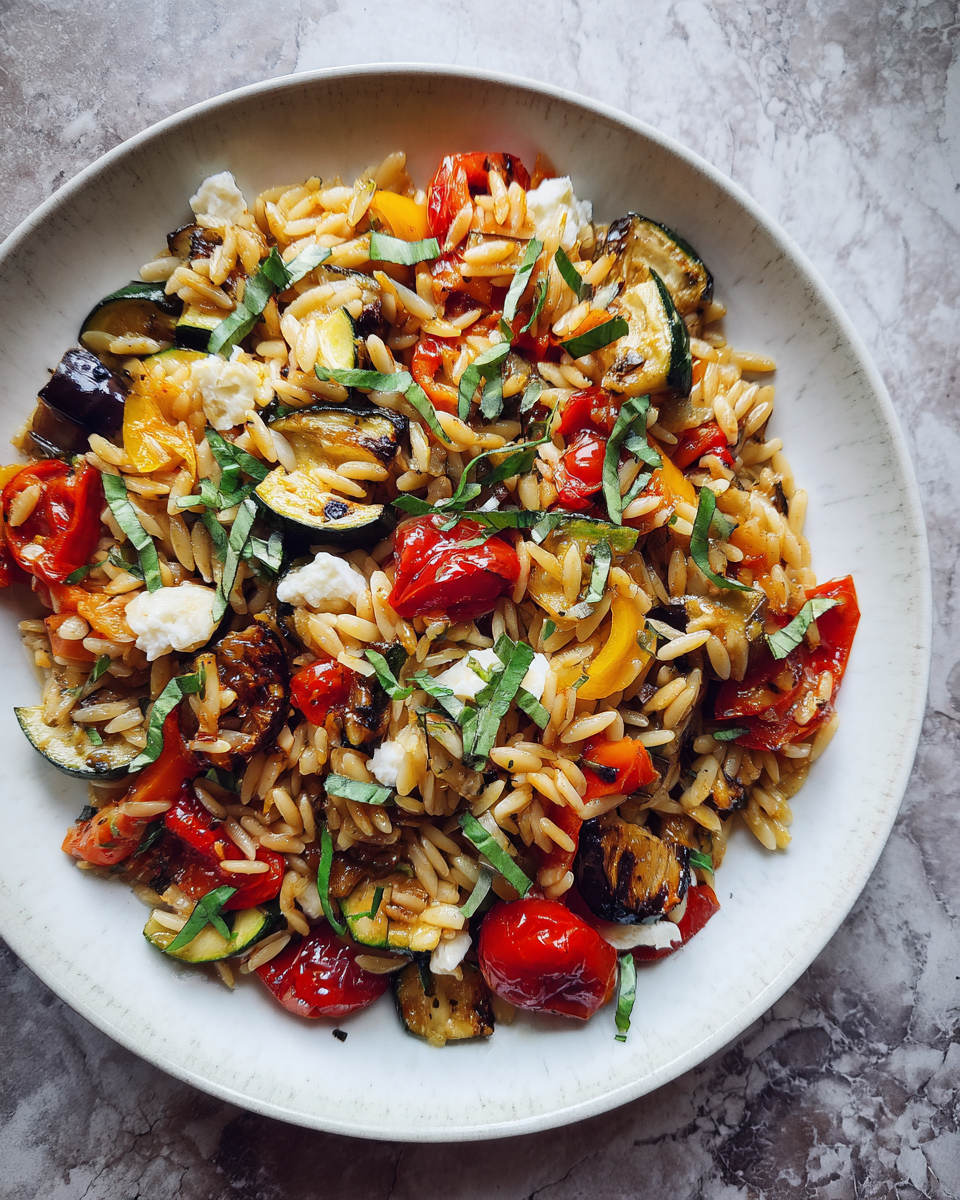 Final dish - Deliciously Easy Roasted Vegetable Orzo for a Perfect Weeknight Meal
