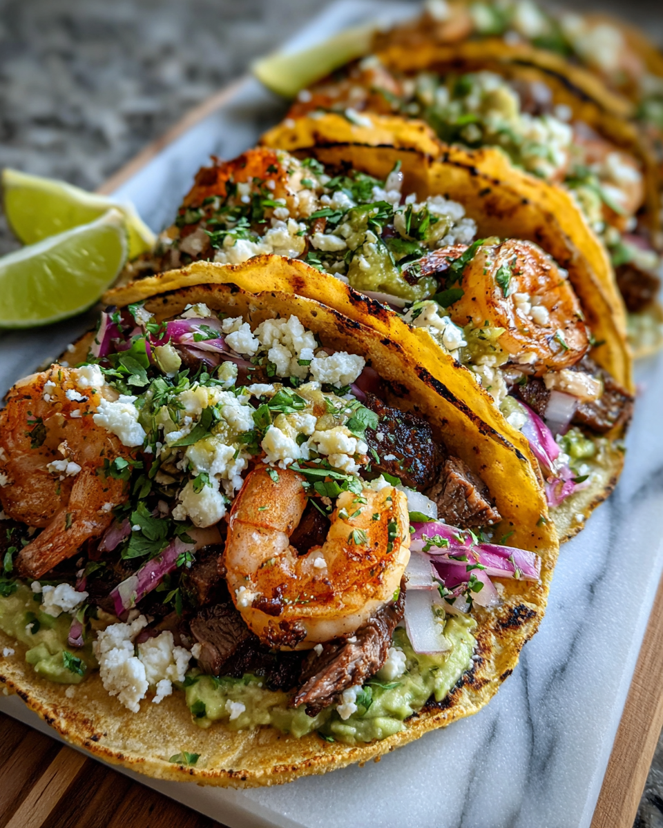Final dish - Savor the Ultimate Shrimp and Steak Tacos Recipe for a Flavor Explosion
