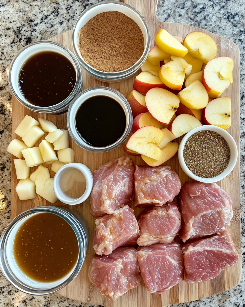 Ingredients for Fall Flavors Unite with Slow Cooker Apple Butter Pork Tenderloin