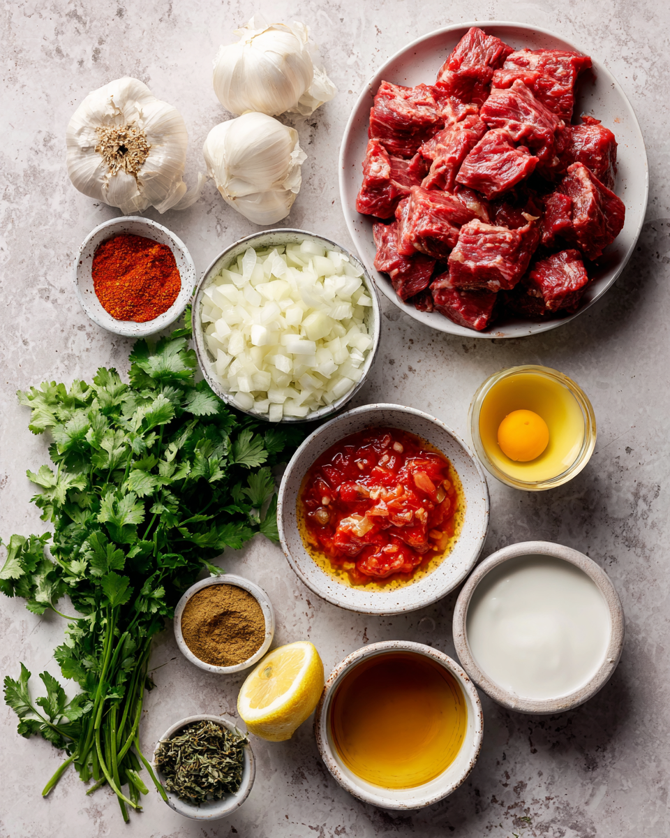 Ingredients for Melt-in-Your-Mouth Slow Cooker Indian Beef Curry Recipe