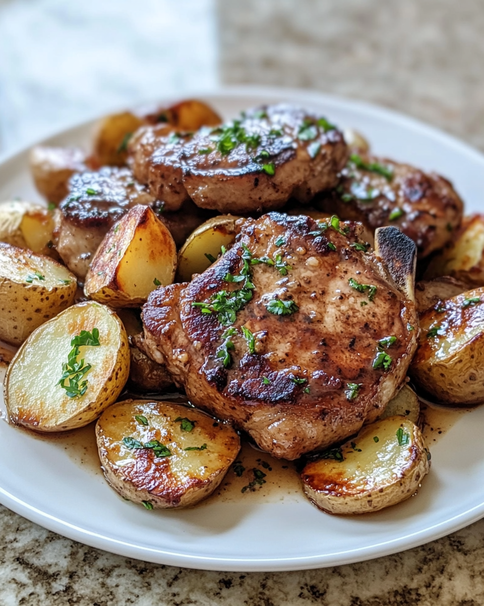 Final dish - Ultimate Comfort Food Smothered Pork Chops With Potatoes Recipe
