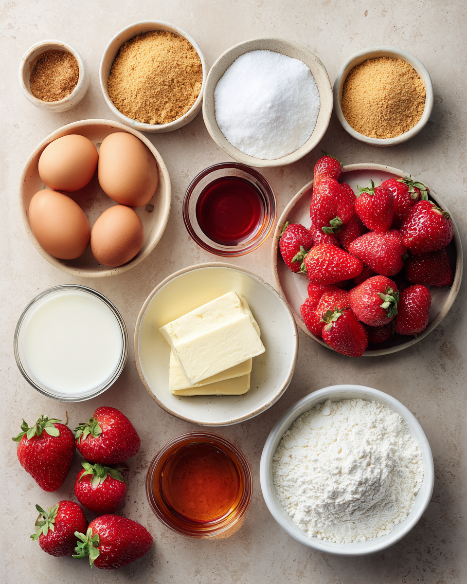 Ingredients for Irresistible Strawberry Shortcake Cheesecake Recipe You Have to Try