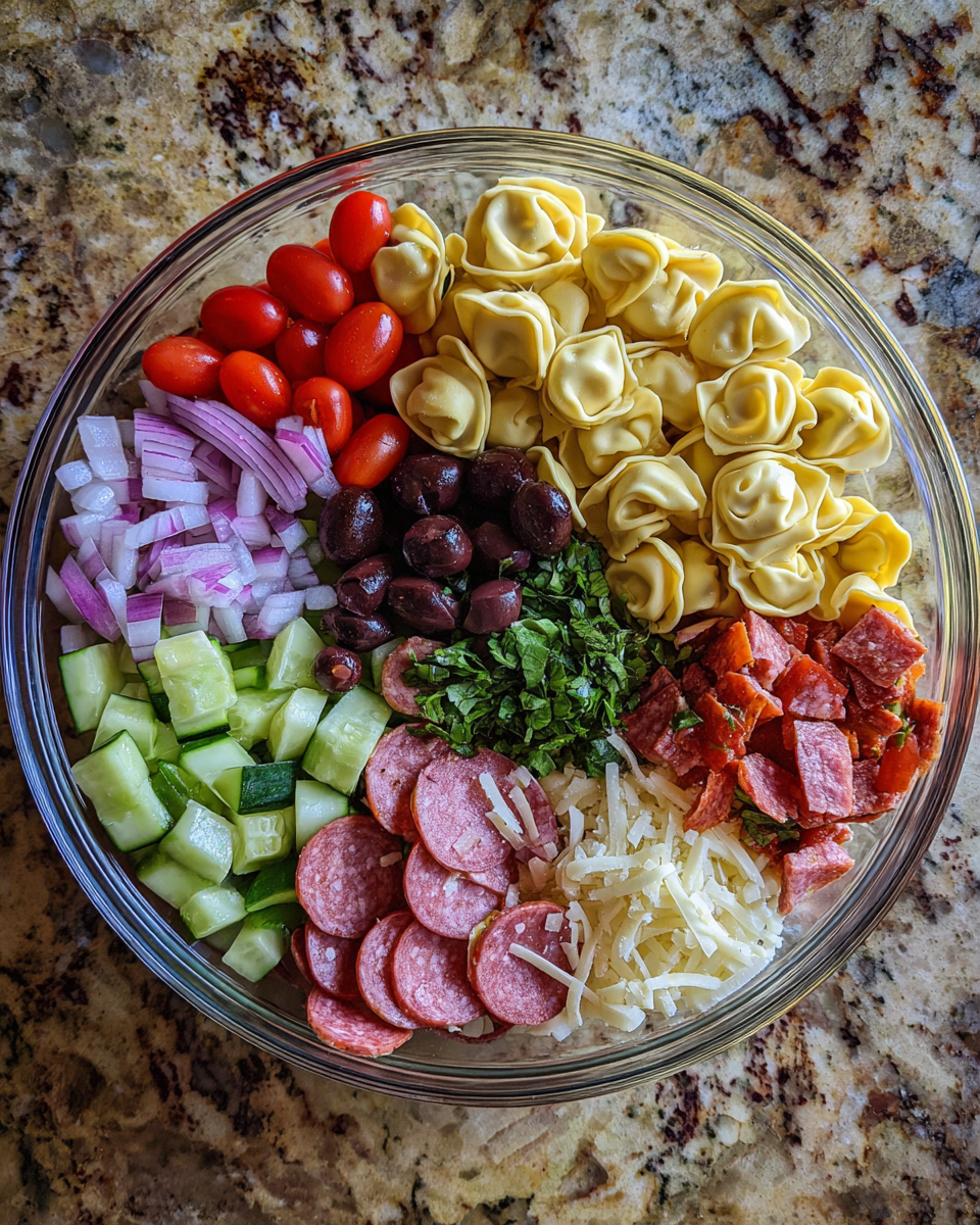 Ingredients for Tasty Grinder Tortellini Salad The Ultimate Flavor-Packed Meal