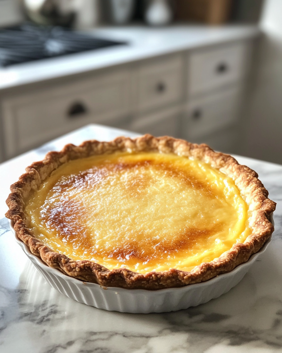 Final dish - Indulge in Creamy Delight with Classic Vanilla Custard Pie
