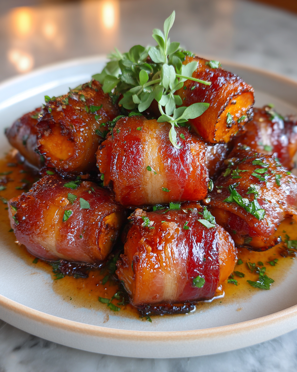 Final dish - Irresistible Bacon Wrapped Sweet Potato Bites You Need to Try