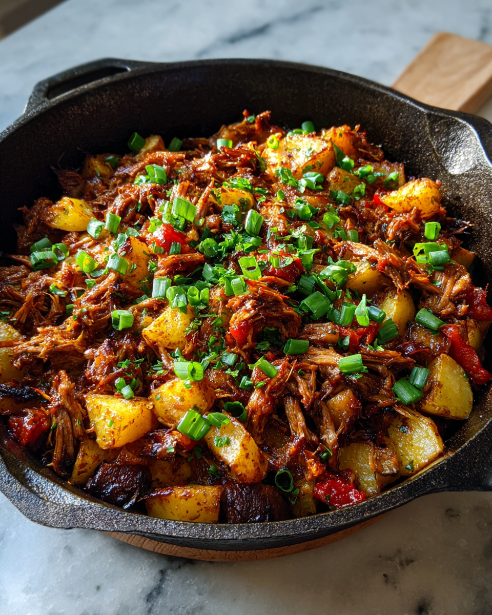 Final dish - Ultimate BBQ Pulled Pork Potato Skillet Recipe You Need to Try
