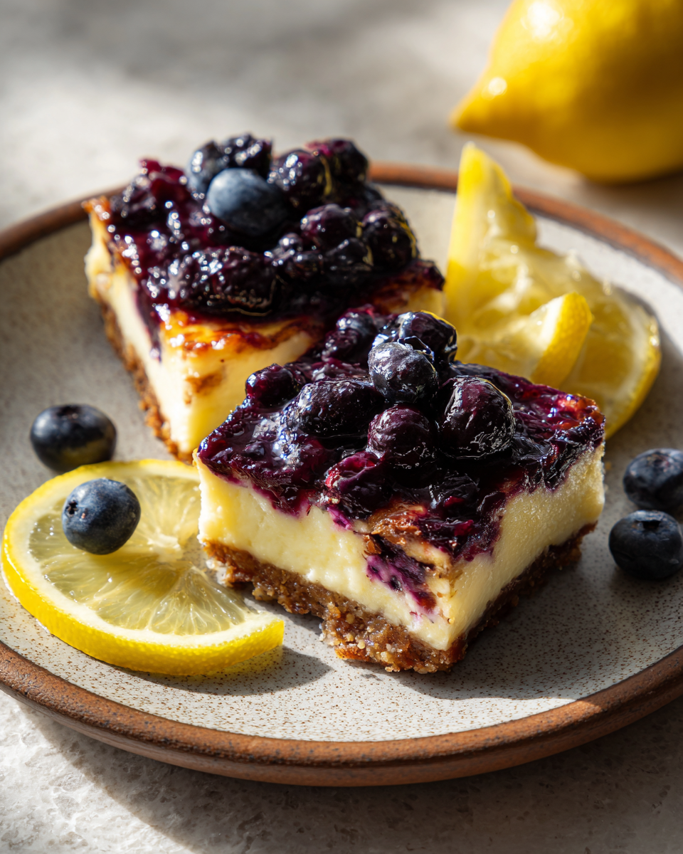 Final dish - Irresistible Blueberry Lemon Cheesecake Bars You Need to Try Today