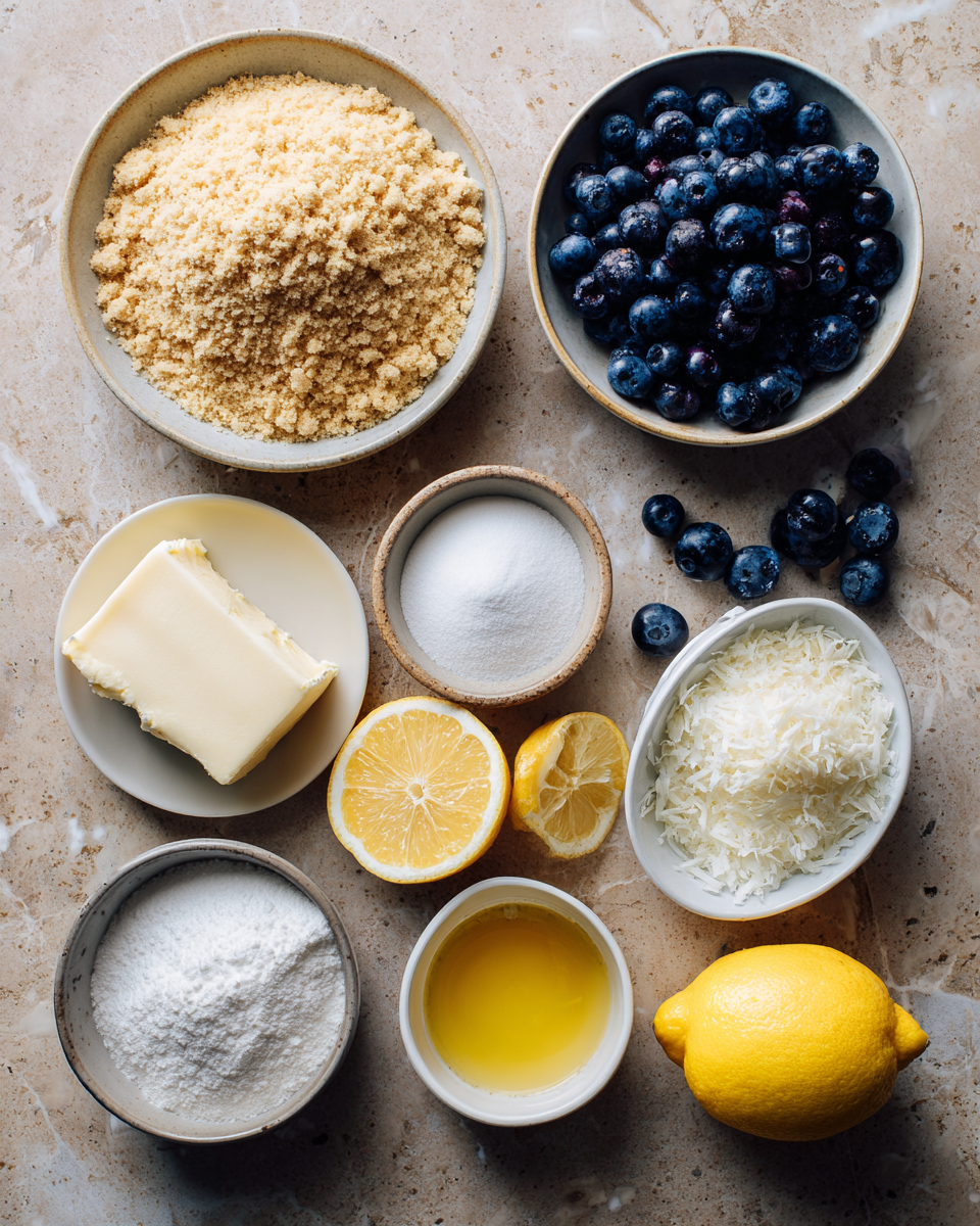 Ingredients for Irresistible Blueberry Lemon Cheesecake Bars You Need to Try Today