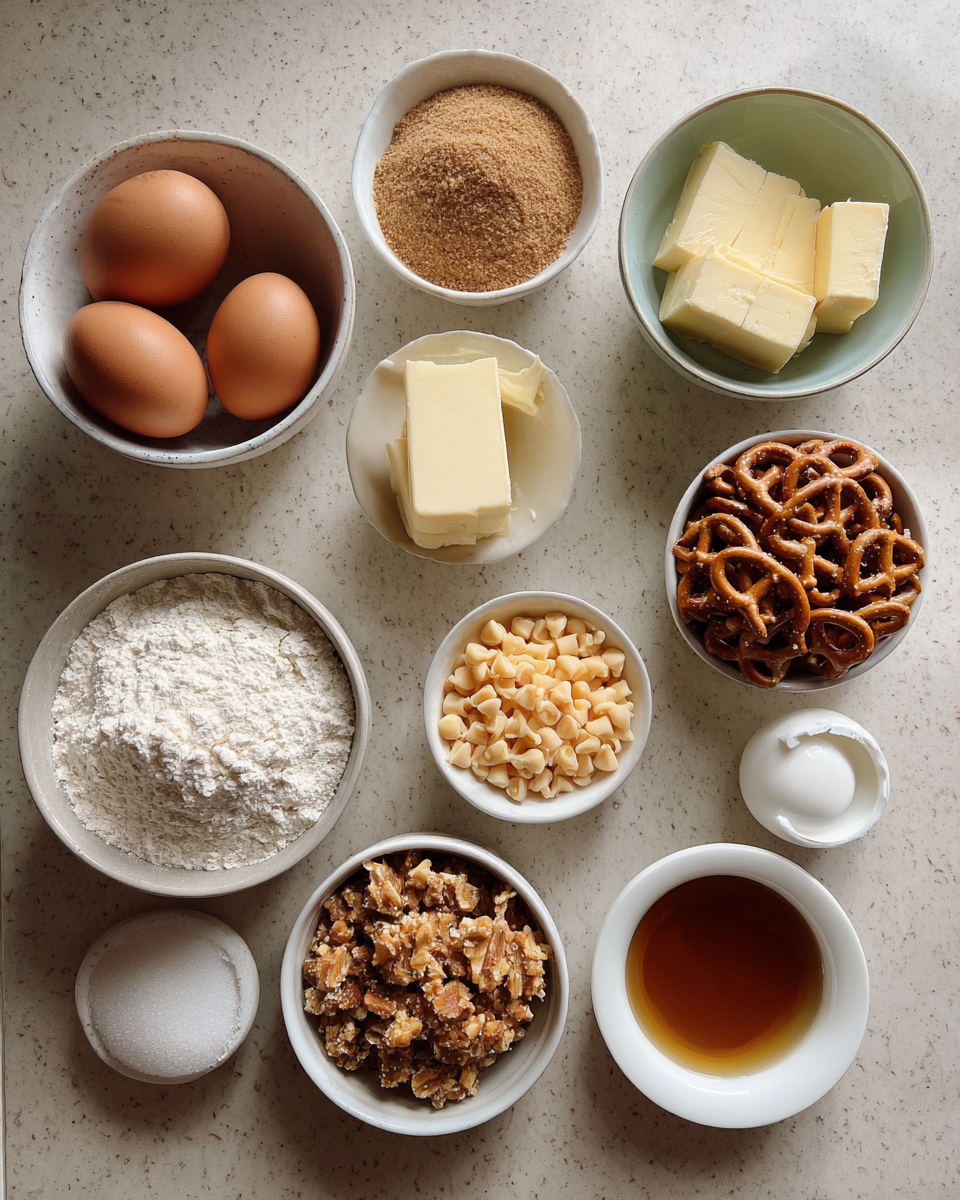 Ingredients for Irresistible Butterscotch Pretzel Cookie Bars You Have to Try