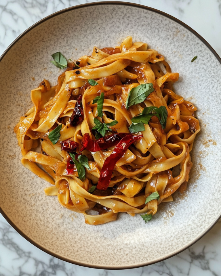 Irresistible Caramelized Onion Pasta with a Fiery Chilli Oil Kick - Featured Image