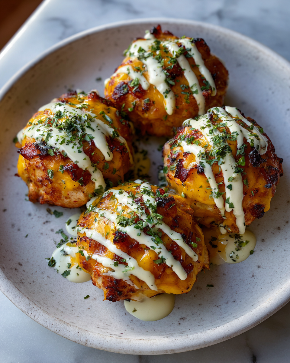 Final dish - Irresistible Cheddar Bacon Ranch Chicken Bombs You Have to Try