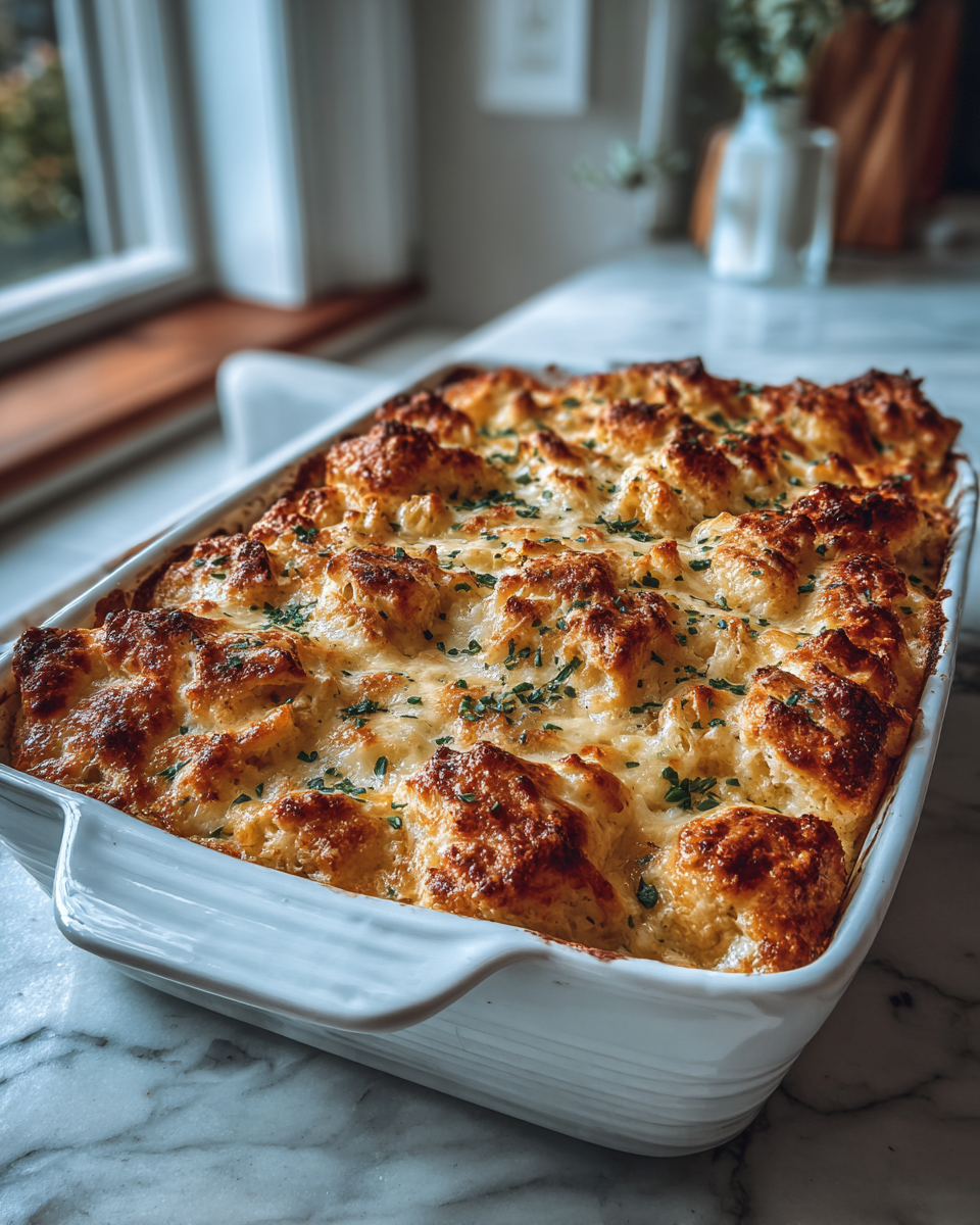 Final dish - Irresistible Chicken Alfredo Biscuit Bake Recipe for Comfort Food Lovers