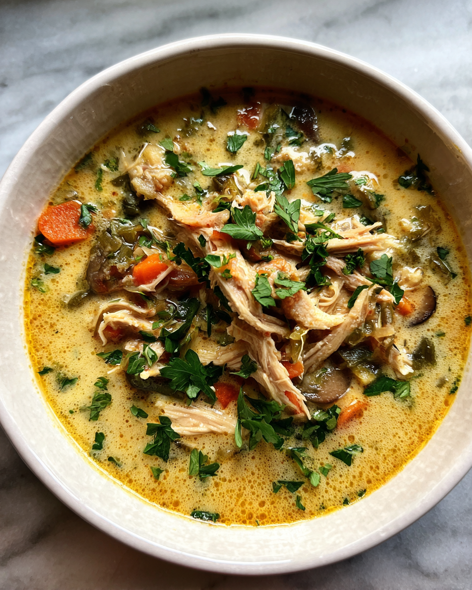 Final dish - Cozy Up with Creamy Chicken Poblano Soup Full of Flavor