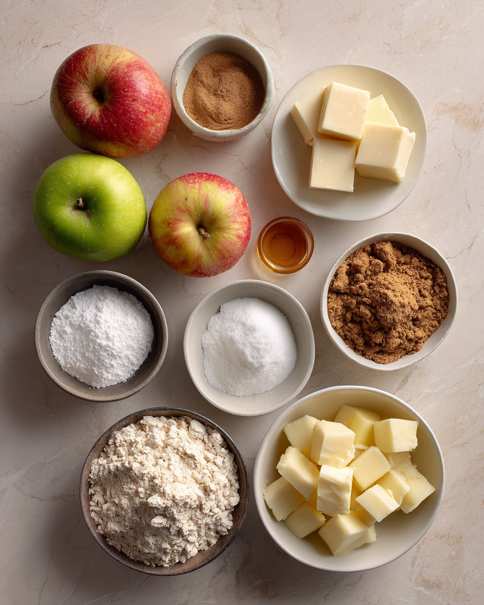 Ingredients for Irresistible Cinnamon Apple Crumble Bars to Satisfy Your Sweet Tooth
