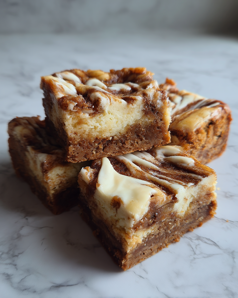 Final dish - Irresistible Cinnamon Roll Cheesecake Blondies You Need to Try