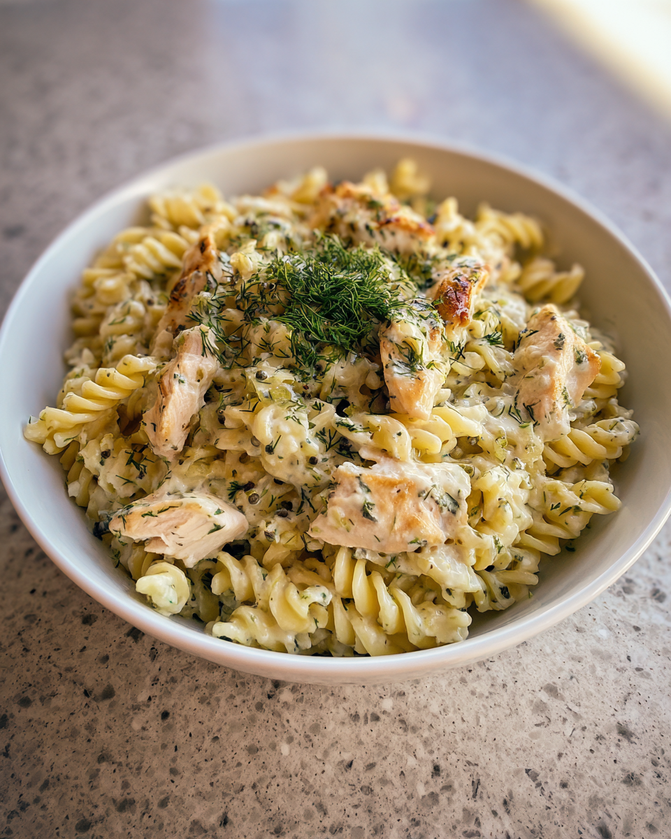 Final dish - Creamy Dill Pickle Chicken Pasta Recipe You Need to Try