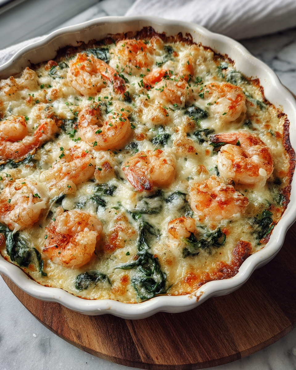 Final dish - Irresistible Creamy Tuscan Shrimp and Spinach Bake Recipe You Need to Try