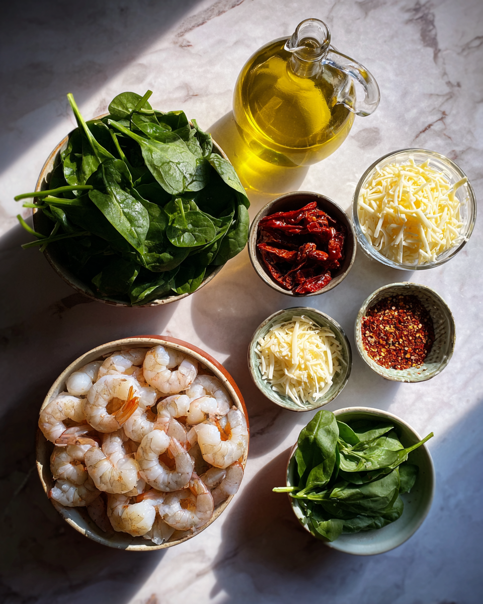 Ingredients for Irresistible Creamy Tuscan Shrimp and Spinach Bake Recipe You Need to Try