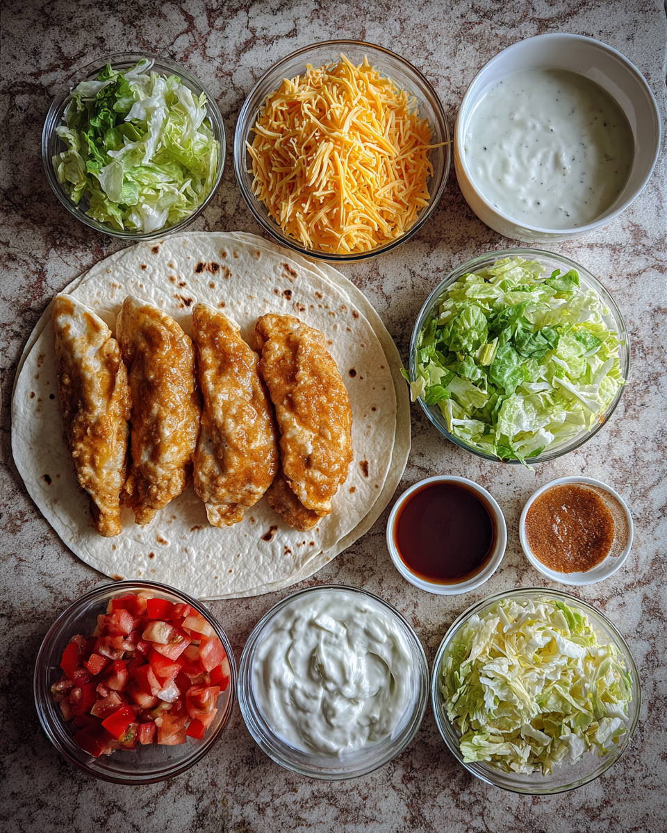 Ingredients for Ultimate Crispy Buffalo Chicken Wraps That Will Spice Up Your Lunch