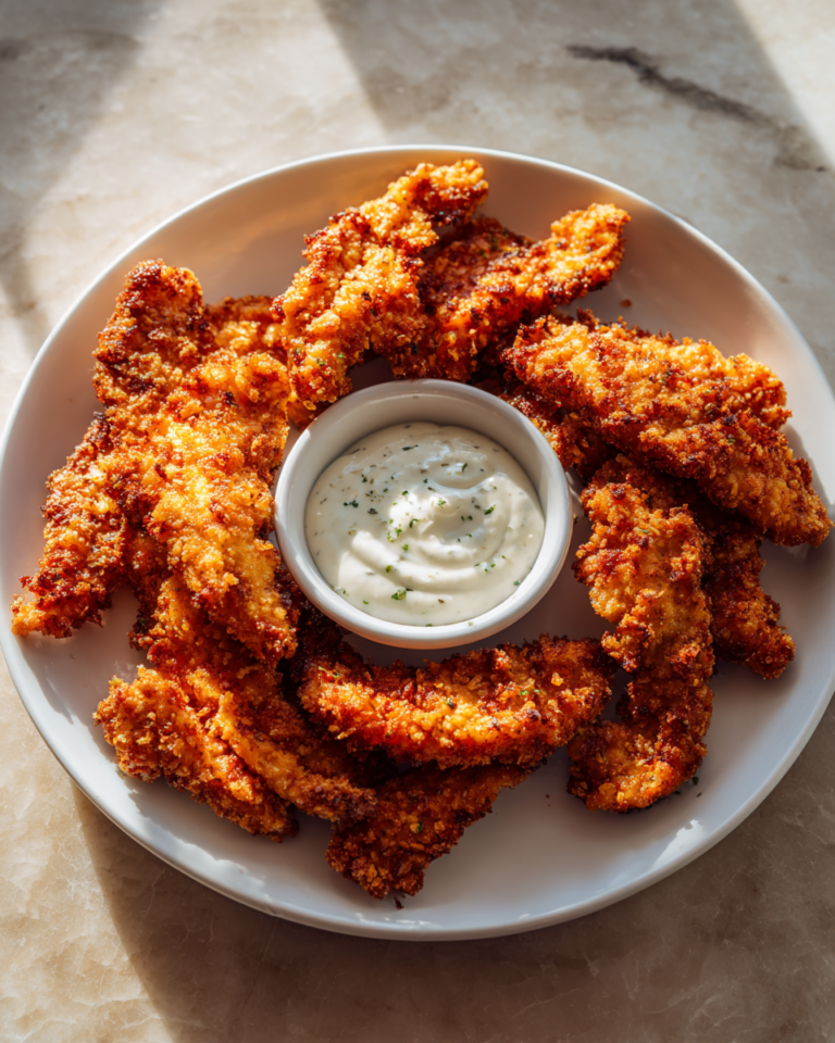 Crispy Garlic Chicken Tenders with Dip Trio That Will Wow Your Taste Buds - Featured Image
