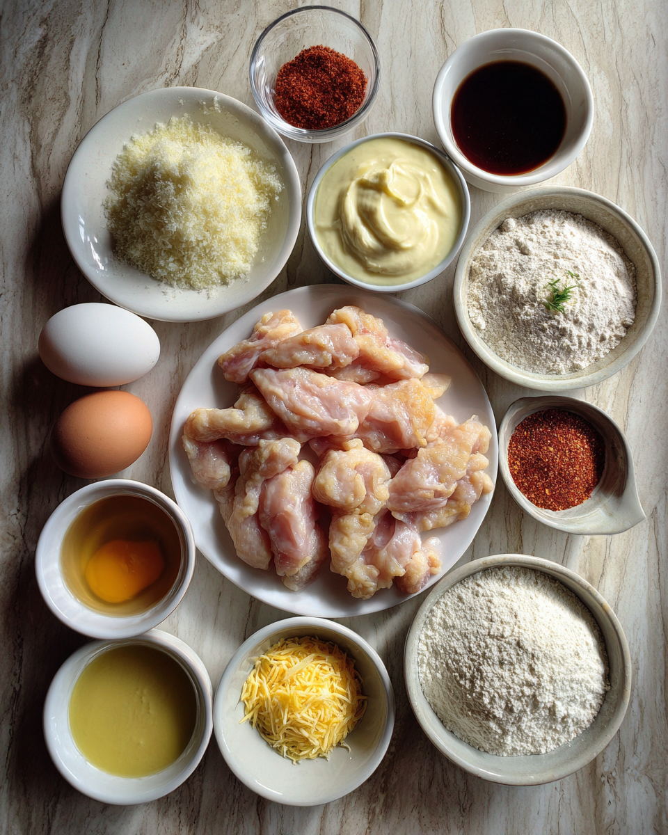 Ingredients for Crispy Garlic Chicken Tenders with Dip Trio That Will Wow Your Taste Buds