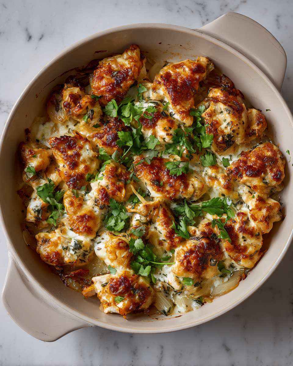 Final dish - Irresistibly Crispy Onion Chicken Bake Recipe You Need to Try