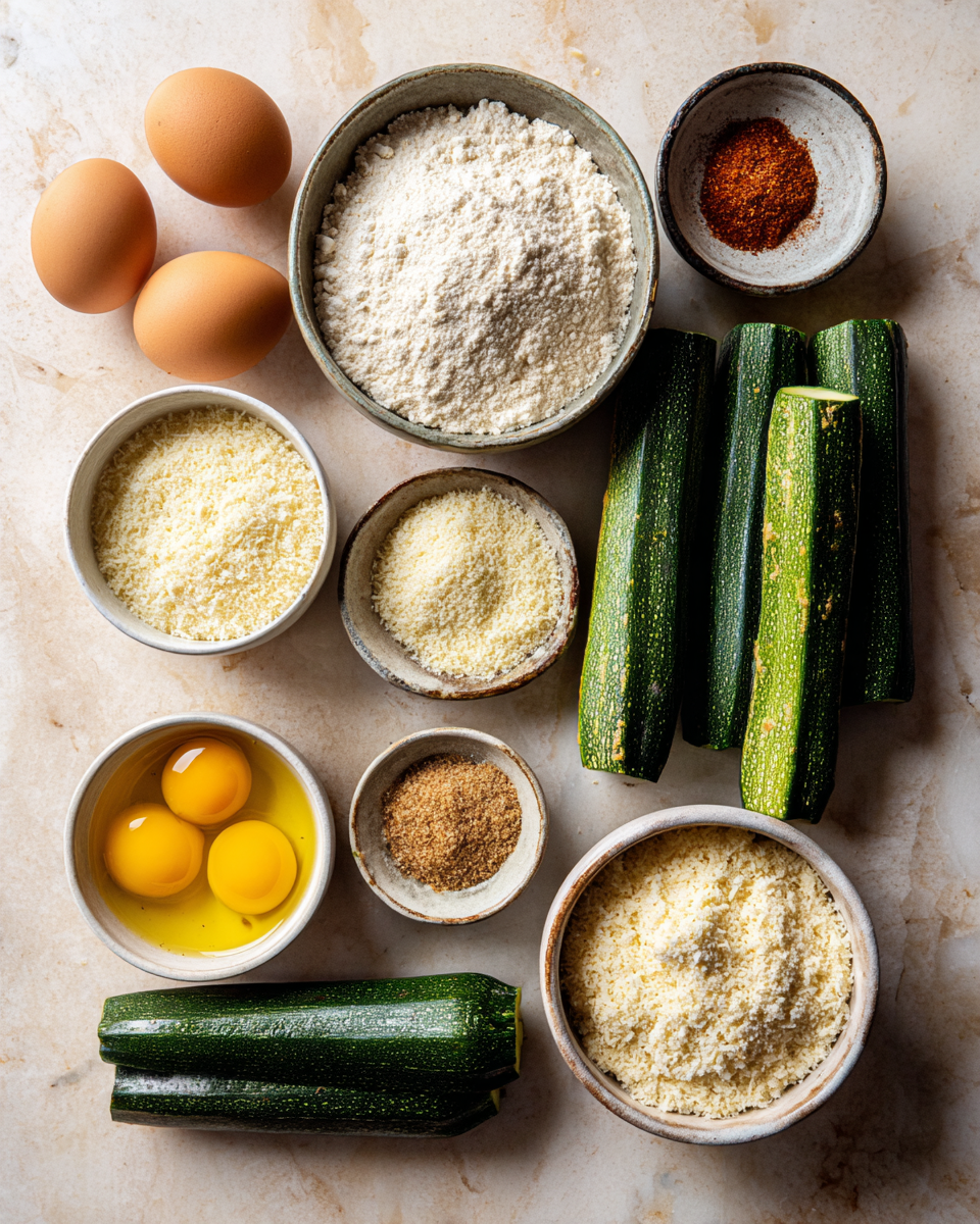 Ingredients for Crispy Parmesan Zucchini Fries That Will Steal the Snack Spotlight