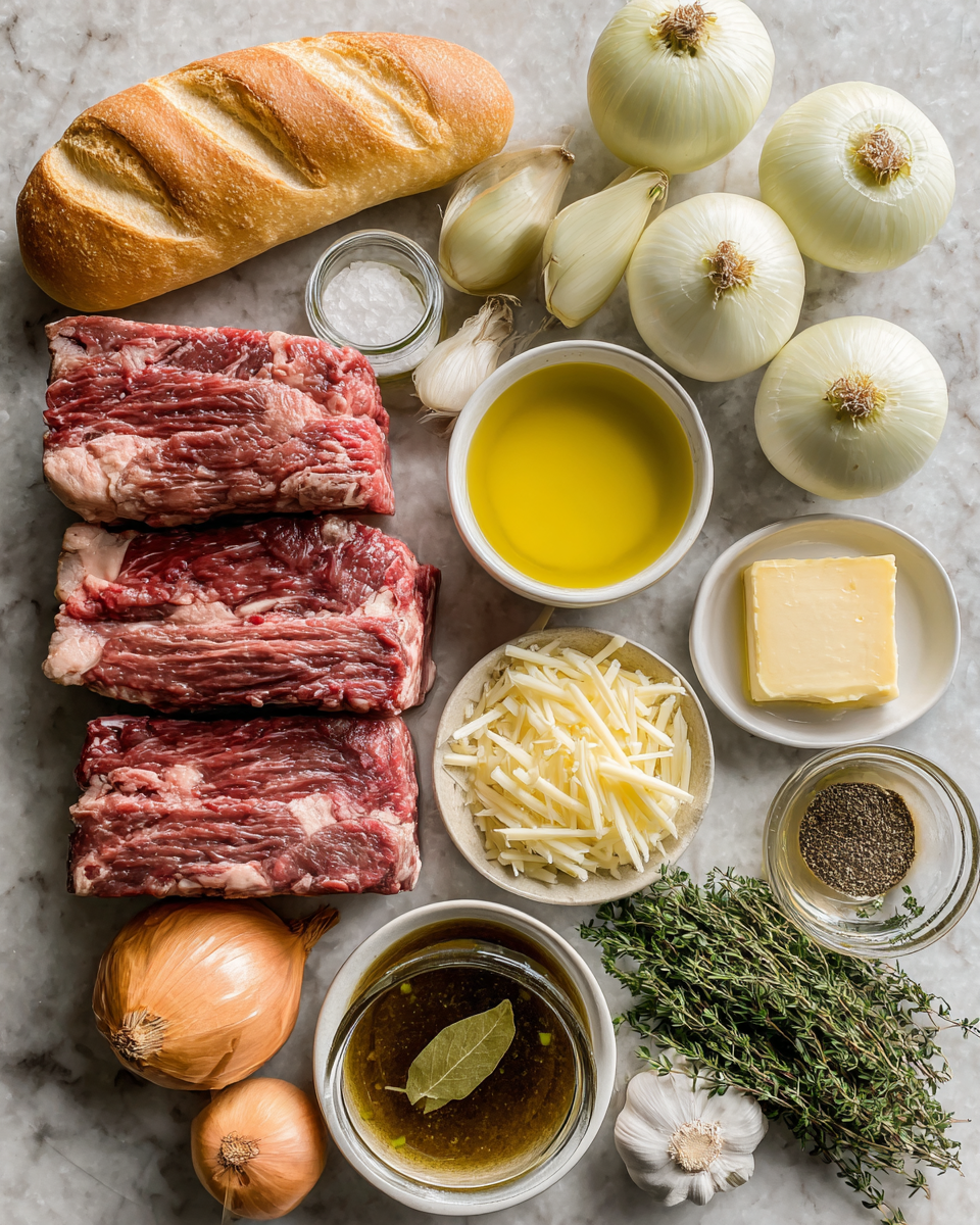 Ingredients for Savory French Onion Short Rib Soup That Warms the Soul