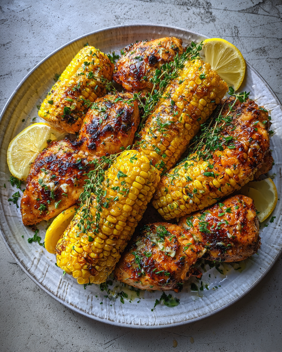 Final dish - Irresistible Garlic Butter Roasted Corn and Chicken Recipe You Need to Try