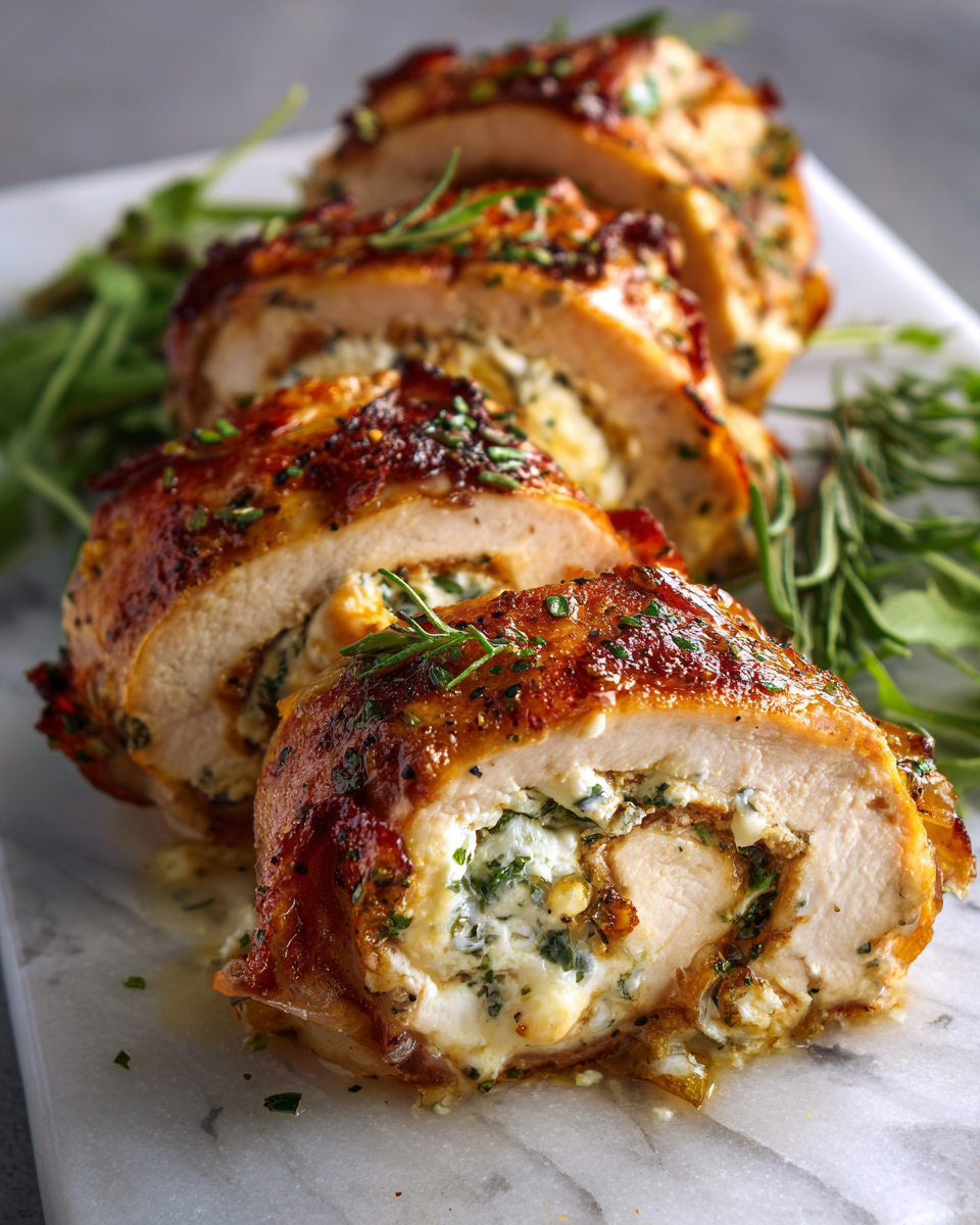 Final dish - Irresistible Garlic Cream Cheese Chicken Roll-Ups You Have to Try
