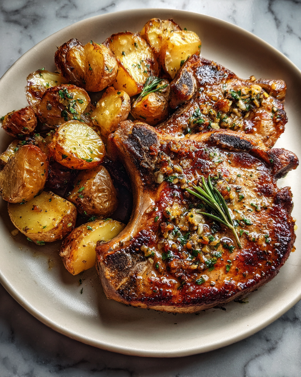 Final dish - Garlic Herb Pork Chops and Potatoes That Will Steal the Show