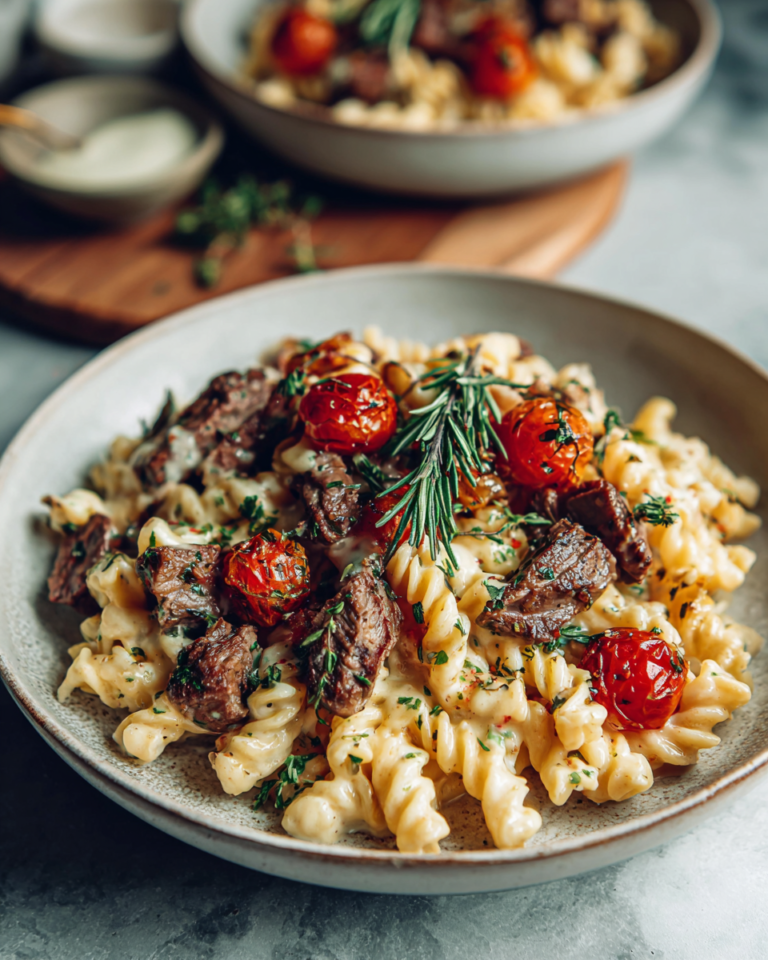Garlic Herb Steak Pasta Bake That Will Steal the Show - Featured Image