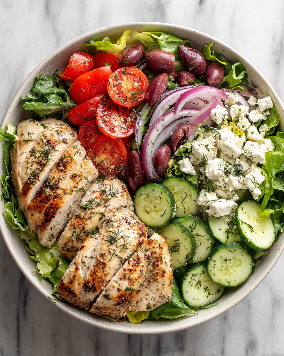 Ingredients for Fresh and Flavorful Greek Chicken Salad Recipe You’ll Love