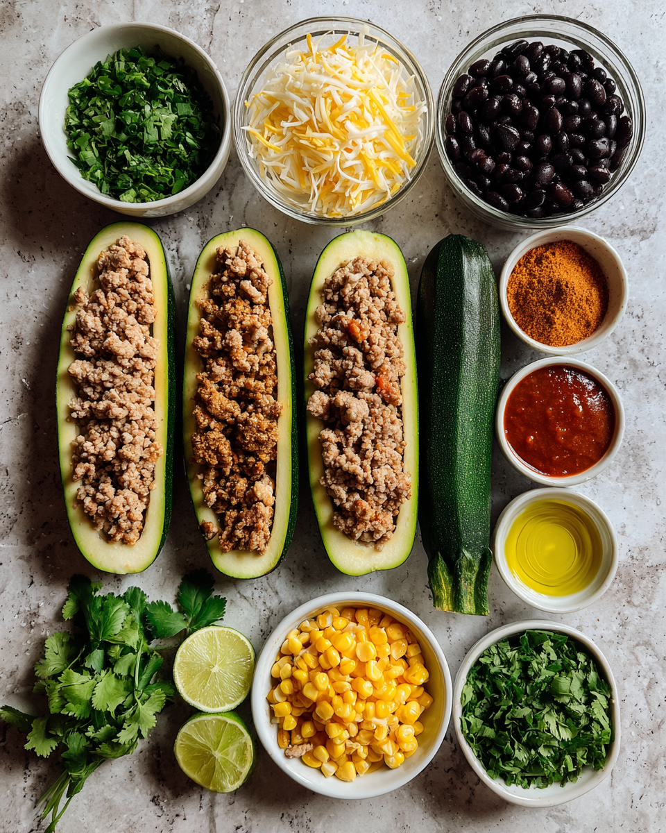 Ingredients for Ground Turkey Enchilada Zucchini Boats That Will Spice Up Your Dinner Routine