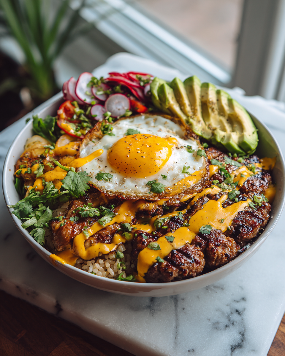 Final dish - Fuel Your Day with Delicious High-Protein Cheeseburger Bowls