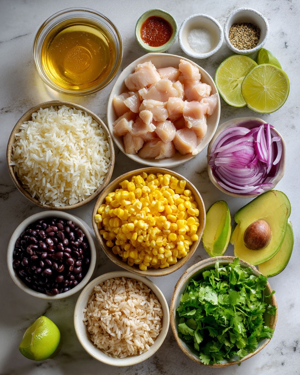 Ingredients for Sweet and Tangy Honey Lime Chicken Bowls You Need to Try