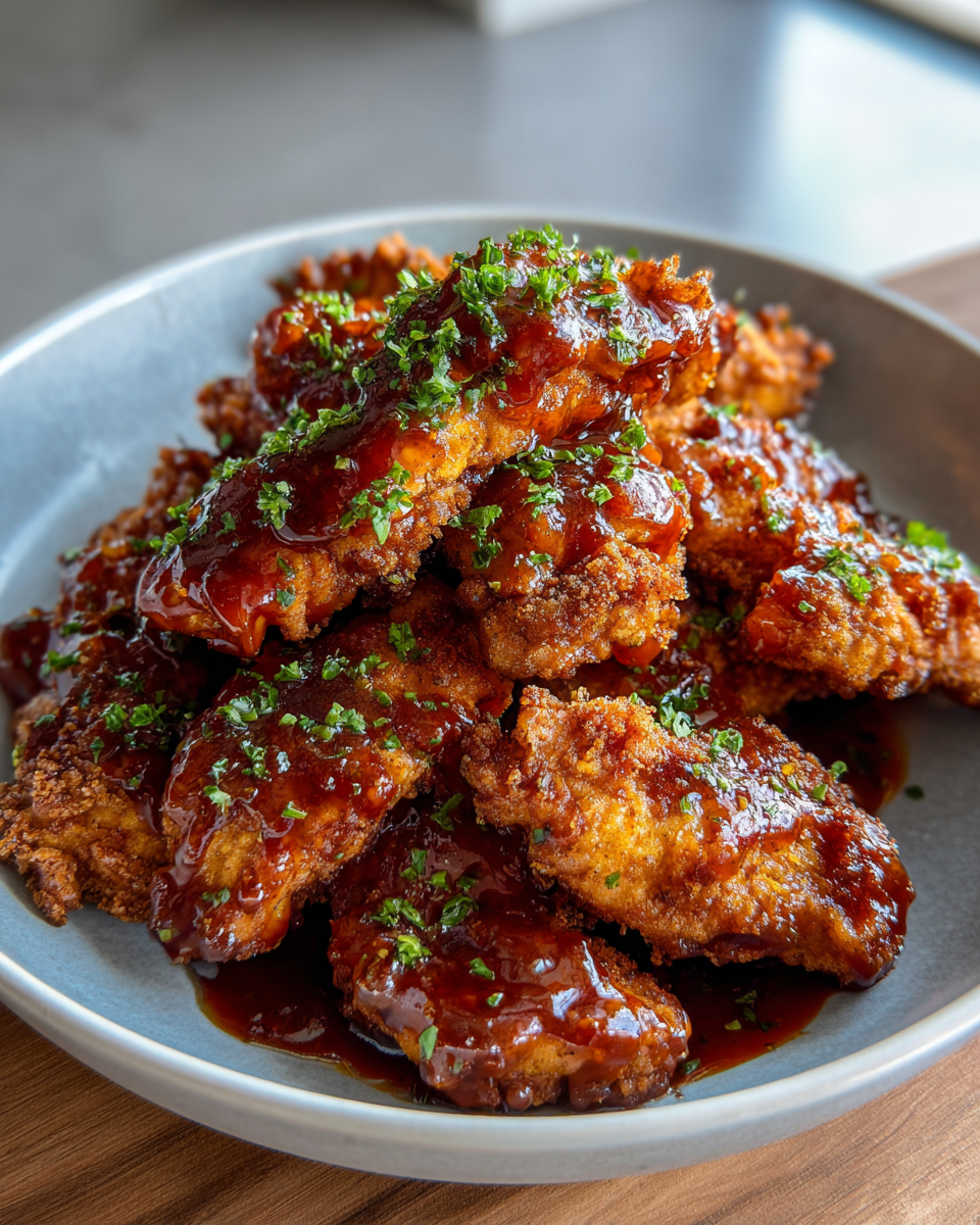 Final dish - Sweet Heat Delight Hot Honey Bacon Chicken Tenders Recipe