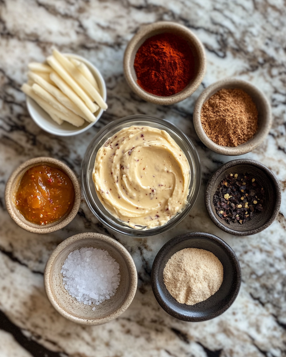 Ingredients for Sweet Heat Sensation Hot Honey Cream Cheese Dip Recipe